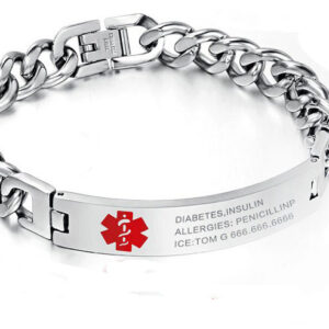 Customized Medical Remind Bracelet Personalized ICE Info Emergency Jewelry