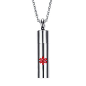 Personalized ICE Info Medical Alert ID Necklace Pendants Opened Jewelry