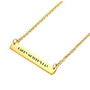 Personalized Choker Name Bar Necklace for Women Gold Engraved Mother Day Gift