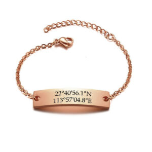 Womens Coordinate ID Bracelets Bangle Tag Adjustable Graduation Wedding Proposal