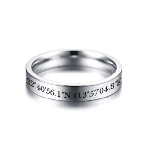 Customized Coordinate Wedding Rings for Women Record Memorable Promise Anniversary Gifts