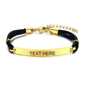 Women Men Tag ID Bar Bracelets Engravable Casual Custom Unique Gift