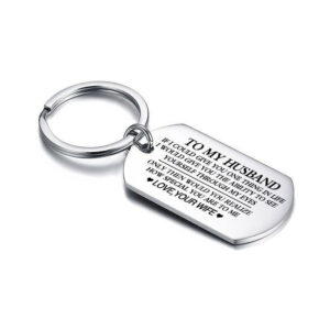 Men's Classic Key Chain Ring Never Fade TO HUSBAND Love Expression Custom Gift