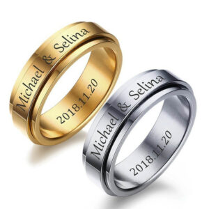 Personalized Spinner Rings for Men Women Special Name Meaning Custom  Band