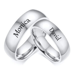Customized Couple Rings for Women Men Lover Wedding Bands Anniversary Gift