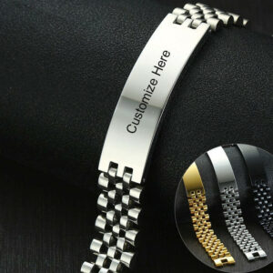 Men's ID Bracelets For Dad Wrist Chain Custom Info Father Day Gift