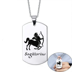 Personalized Photo Necklaces Pendant Can Custom Retro 12 Horoscopes Zodiac