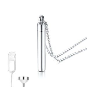 Minimalist Urn Necklaces Cylinder Keepsake Ashes Cremation Jewelry Can Be Opened