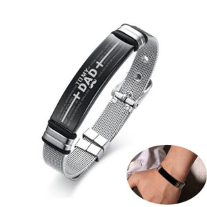Men Personalized Engrave Love To Dad ID Bracelets Father Gifts Length Adjustable