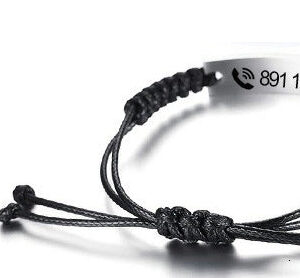 Handmade Braided Rope Bracelets for Boys Kids ID Bar Bangle Children Anti Lost