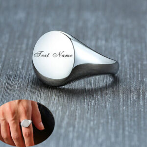 Signet Ring with Personalized Engrave Name For Men Women Love Date Custom Jewelry