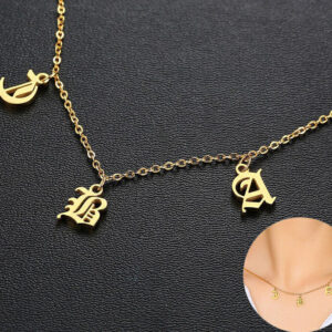 Women Men Initial Name Necklaces Name Abbreviation Chokers Stylish Letter Necklace