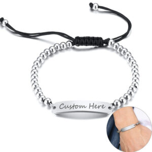 Women Men's Customize Name ID Bracelets Beads Bracelet Perssonalized Jewelry