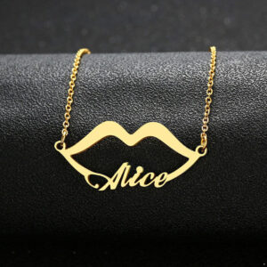 Sexy Lips Name Necklaces Chokers BFF Sister Custom Birthday Gift For Women Men