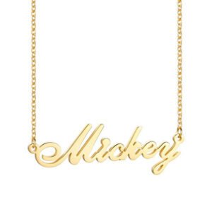 Women's Personalized Name Necklace Script Initial Nameplate Chain With Name