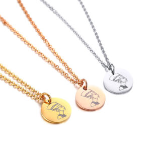 Personalized Initial Necklaces for Women with Coin Charm Disc Pendants Jewelry