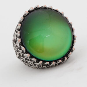 Handmade Mood Ring, Round Shape Mood Stone Ring, Antique Silver Plated Ring, Color Changing Mood Ring, Size 7 8 9, Mood Reading