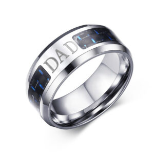 Personalized Carbon Fiber Ring For Men Engraved Alliance Casual Customize Band