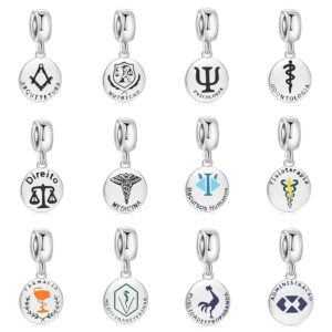 925 Sterling Silver Medical ID Bracelets Psychology Sign Charms Pendants
